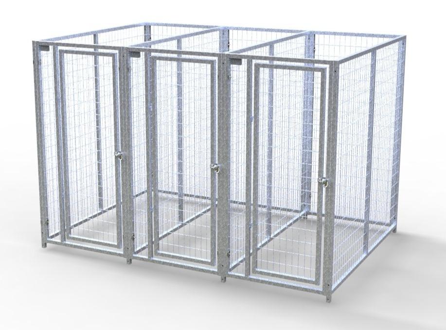 TK Products Pro-Series Enclosed Multi-Run Dog Kennels 3’x6′ w/ Stainless steel hardware.