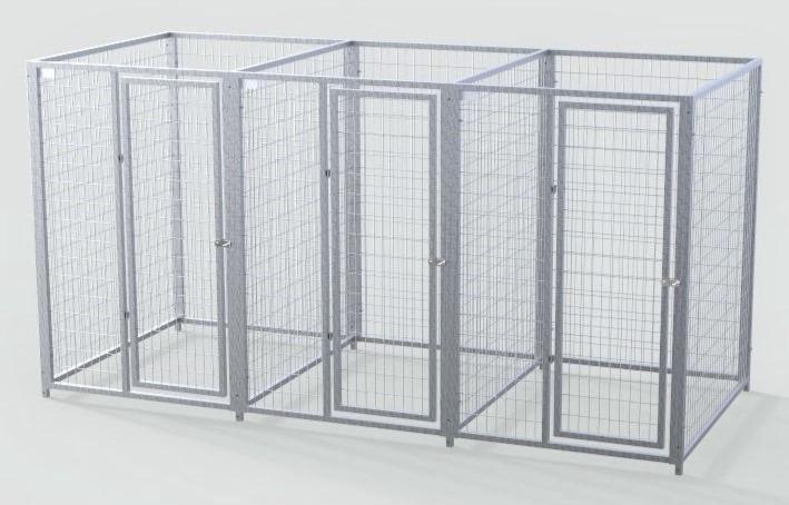TK Products Pro-Series Enclosed Multi-Run Dog Kennels 4’x5′ w/ Stainless steel hardware.
