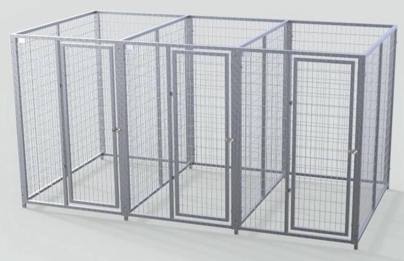 TK Products Pro-Series Enclosed Multi-Run Dog Kennels 4’x6′ w/ Stainless steel hardware.