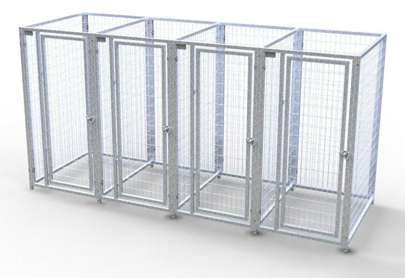 TK Products Pro-Series Enclosed Multi-Run Dog Kennels 3’x4′ w/ Stainless steel hardware.