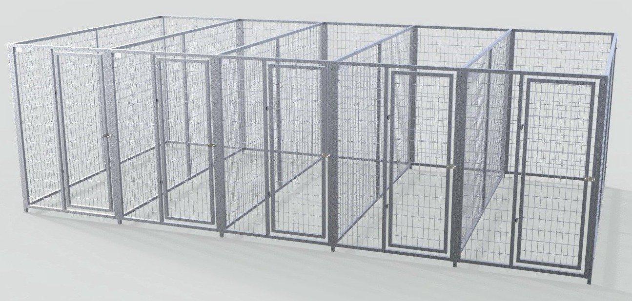TK Products Pro-Series Enclosed Multi-Run Dog Kennels 4’x10′ w/ Stainless steel hardware.