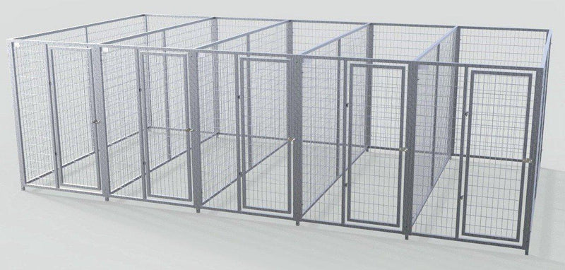 TK Products Pro-Series Enclosed Multi-Run Dog Kennels 4’x10′ w/ Stainless steel hardware.