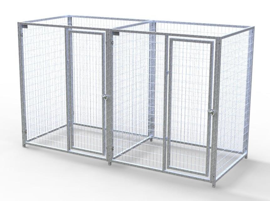 TK Products Pro-Series Enclosed Multi-Run Dog Kennels 5’x5′ w/ Stainless steel hardware.