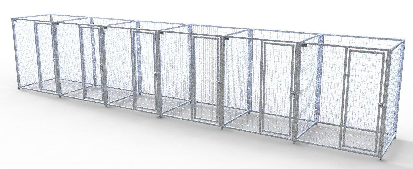 TK Products Pro-Series Enclosed Multi-Run Dog Kennels 5’x5′ w/ Stainless steel hardware.
