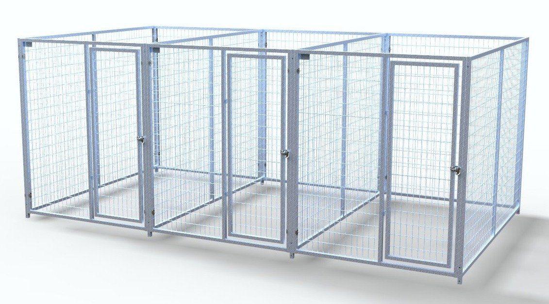 TK Products Pro-Series Enclosed Multi-Run Dog Kennels 5’x8′ w/ Stainless steel hardware.