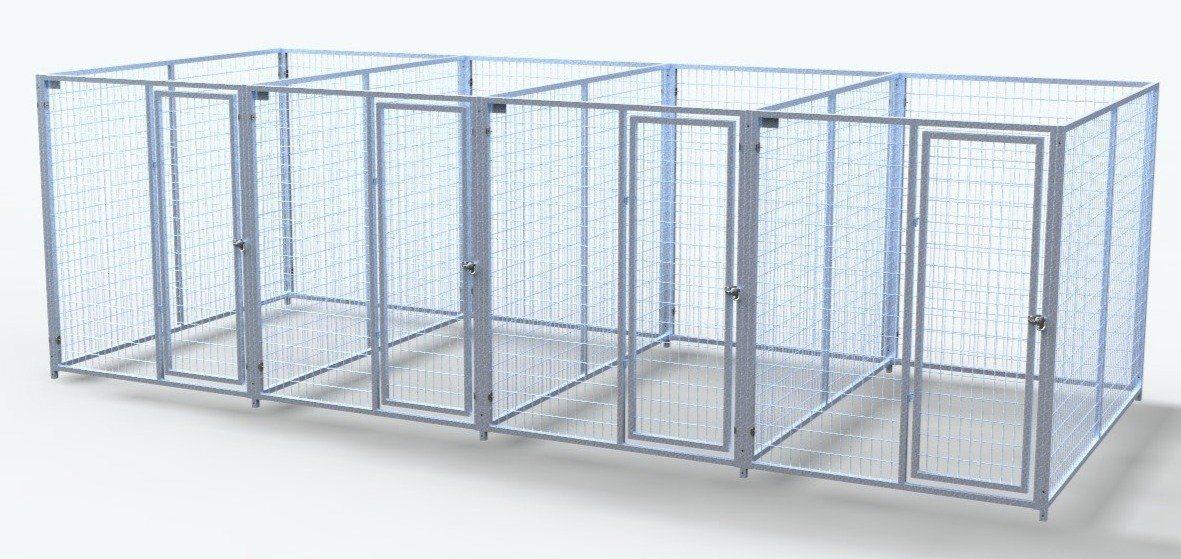 TK Products Pro-Series Enclosed Multi-Run Dog Kennels 5’x8′ w/ Stainless steel hardware.