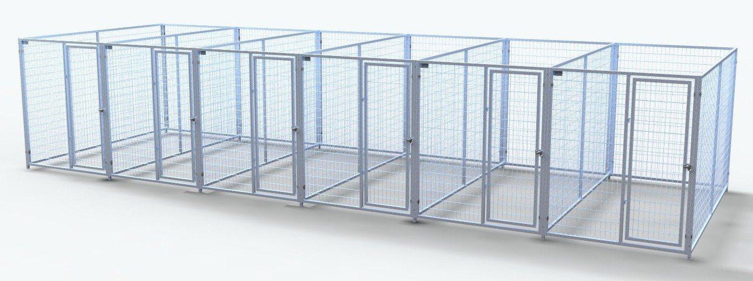 TK Products Pro-Series Enclosed Multi-Run Dog Kennels 5’x10′ w/ Stainless steel hardware.