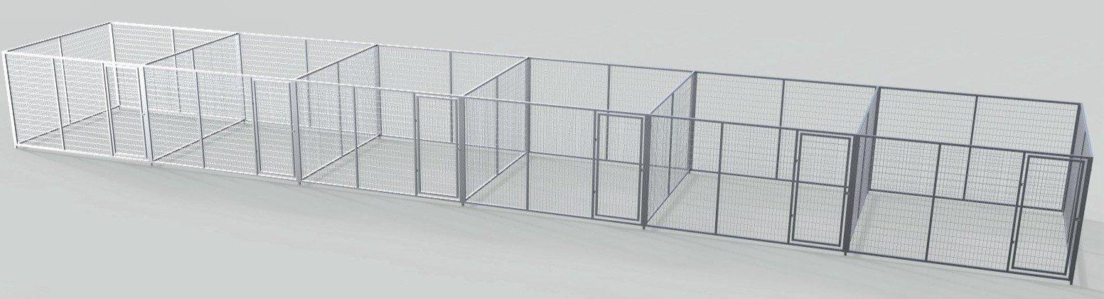TK Products Pro-Series Enclosed Multi-Run Dog Kennels 10’x10′ w/ Stainless steel hardware.
