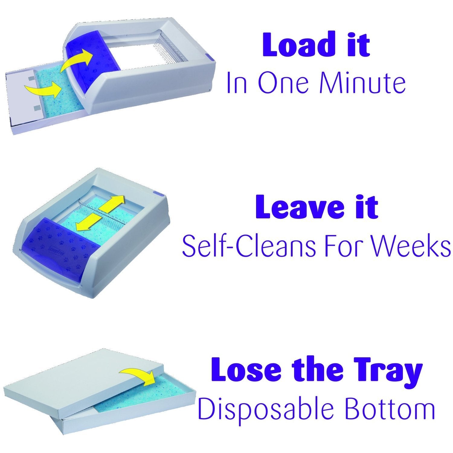 PetSafe ScoopFree Litterbox Trays (Premium Blue Crystal) - 3-Pack