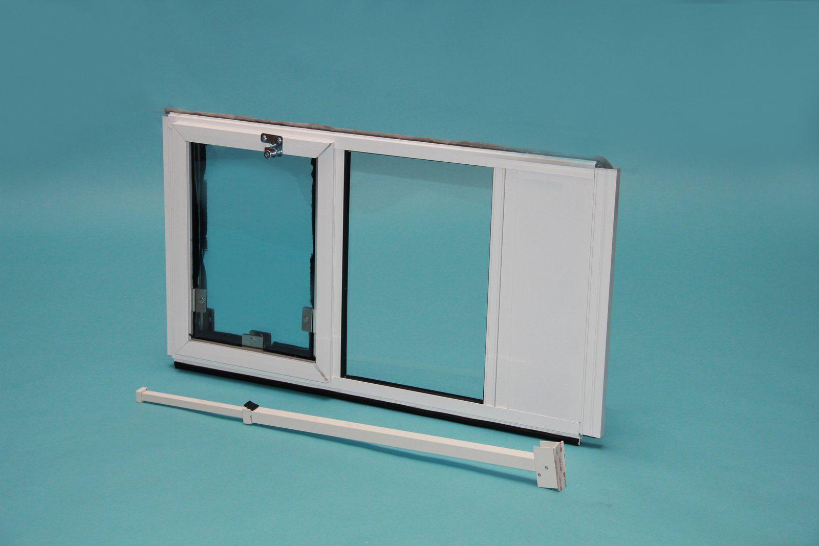 Vertical window deals cat door