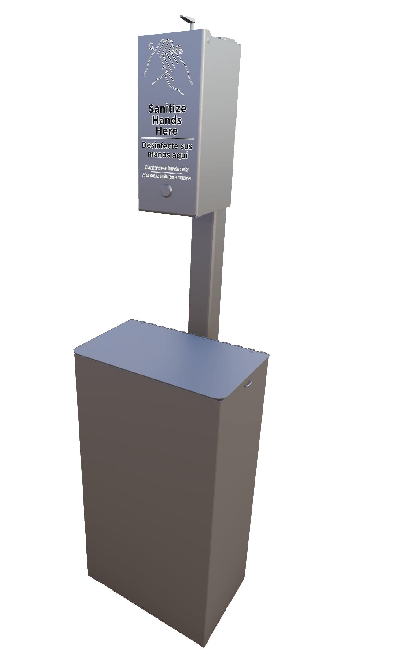 UltraSite Post Mounted Small Hand Sanitizer Station & Receptacle
