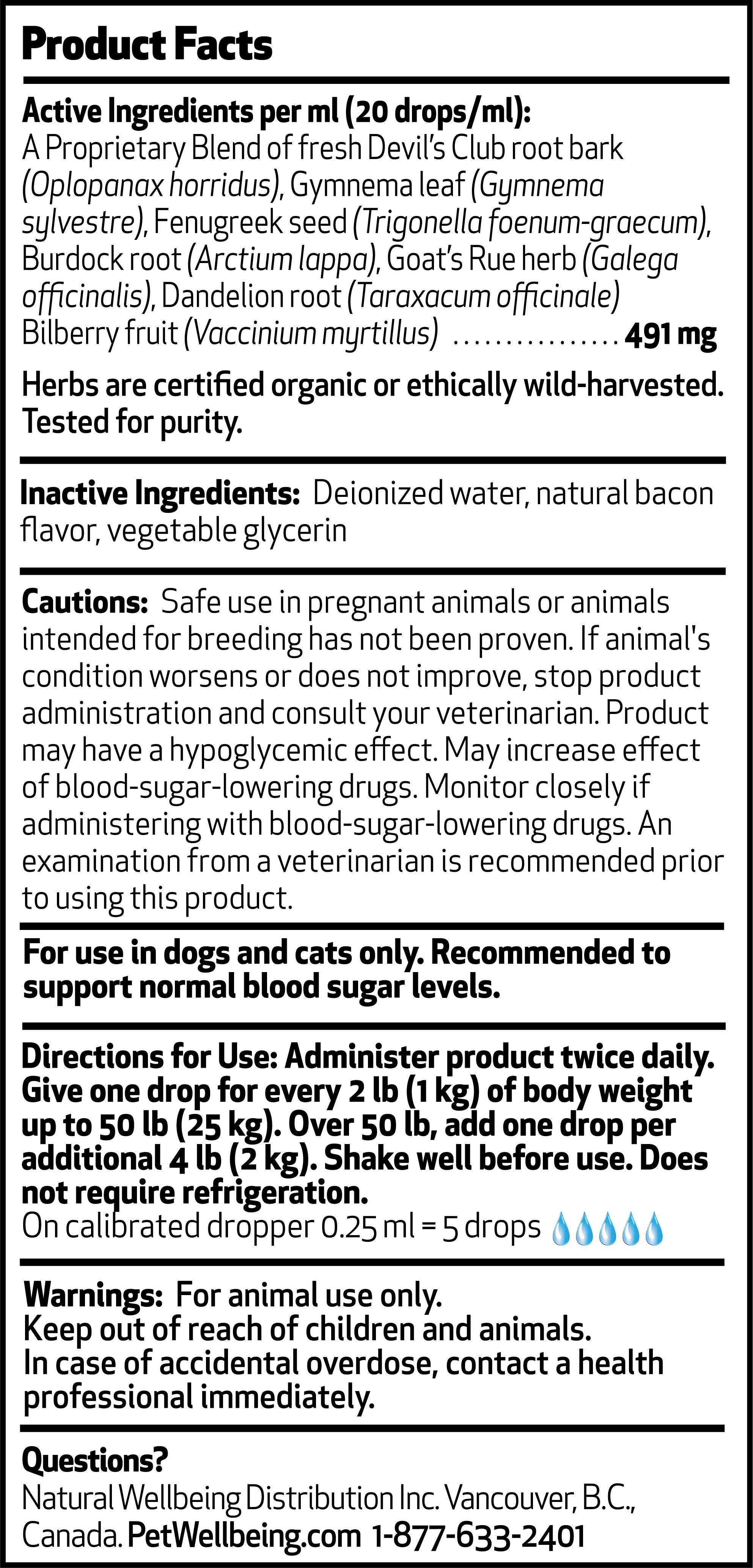 Pet Wellbeing Blood Sugar Gold - Cat/Feline Diabetes Support
