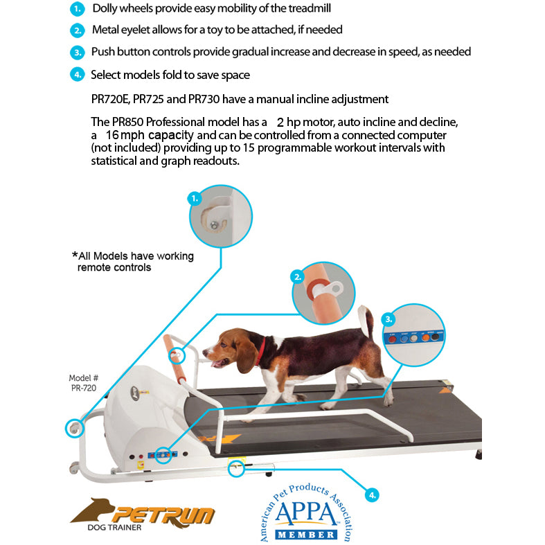 GoPet Petrun PR720F Treadmill for Dogs up to 132 lbs
